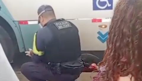 Passageira tem perna esmagada por ônibus no Terminal 1