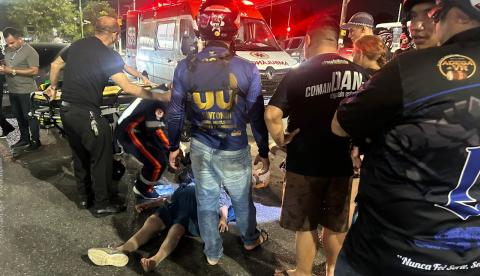 Trabalhadora é atropelada na Av. Rodrigo Otávio ao correr para pegar ônibus