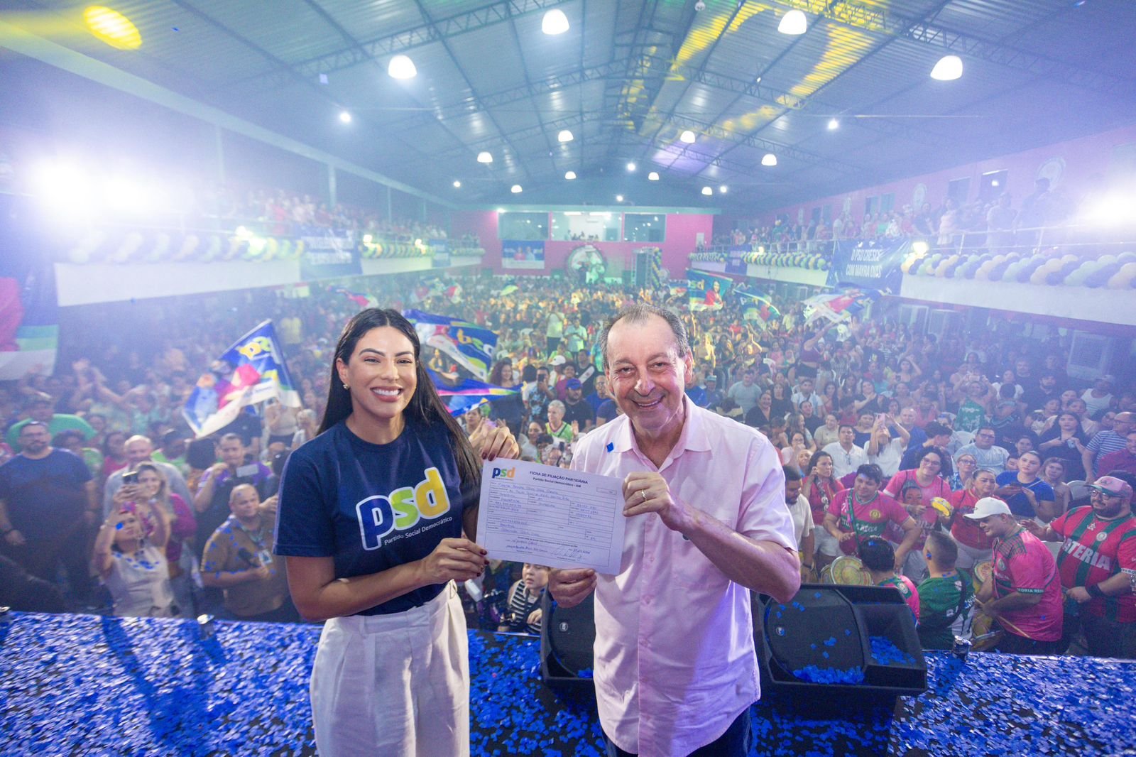 Deputada Mayra Dias oficializa filiação ao PSD em evento com Omar Aziz