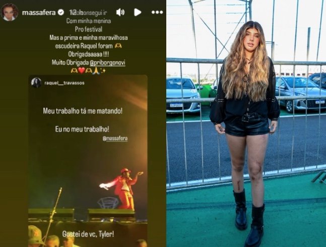 Sofia sofre tombo antes de shows do Lollapalooza e Grazi Massafera reage