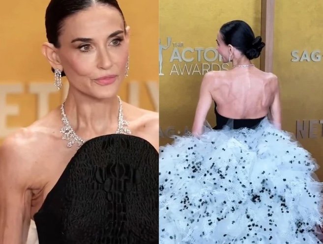 Aparição de Demi Moore no Actors Awards divide opiniões sobre sua magreza