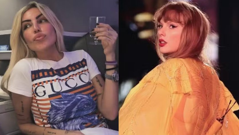 Ex-A Fazenda Liziane Gutierrez se envolve em confusão ao tentar falar com Taylor Swift; vídeo