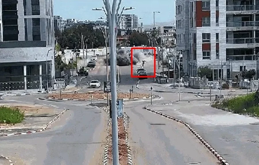 Homem escapa por pouco de míssil enquanto caminhava em rua de Israel