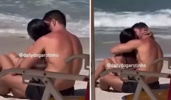 Cauã Reymond é flagrado aos beijos com influenciadora em praia do RJ; vídeo