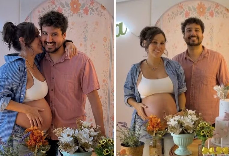 Thati Lopes e George Sauma celebram chá de bebê e anunciam nome da 1ª filha