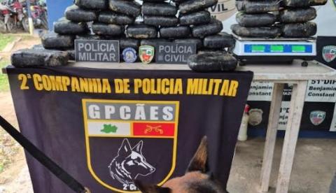 Drogas avaliadas em R$ 1,1 milhão são apreendidas em Benjamin Constant