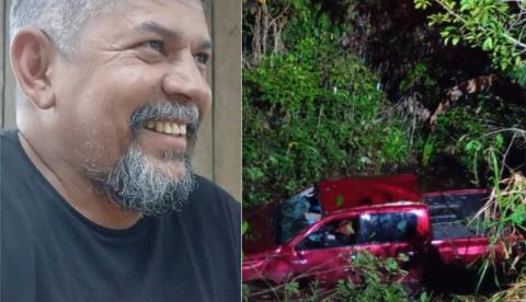 Agricultor morre após carro bater em buraco e capotar em ribanceira na BR-174