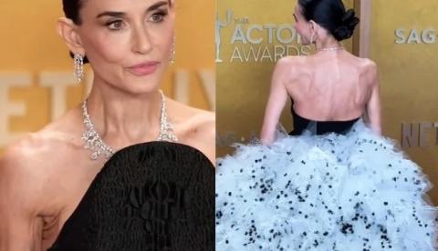 Aparição de Demi Moore no Actors Awards divide opiniões sobre sua magreza