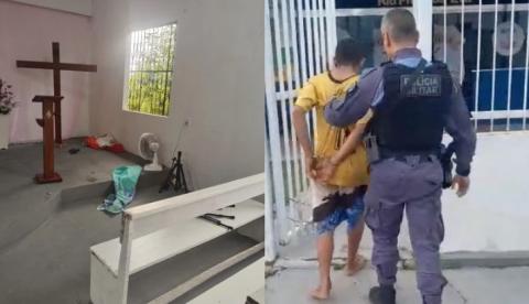 Homem é preso após furtar alimentos e eletrodomésticos de igreja no Amazonas