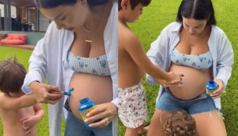 Sthefany Brito revela nome do terceiro filho em momento em família