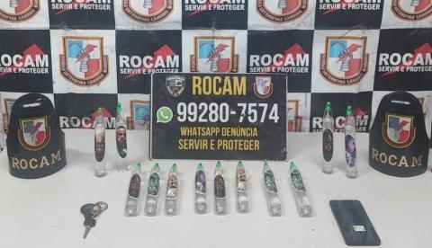 Dupla é presa pela Rocam transportando 12 frascos de lança-perfume em Manaus