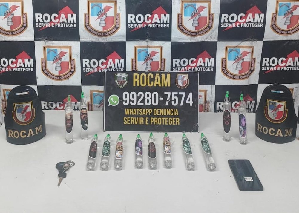Dupla é presa pela Rocam transportando 12 frascos de lança-perfume em Manaus