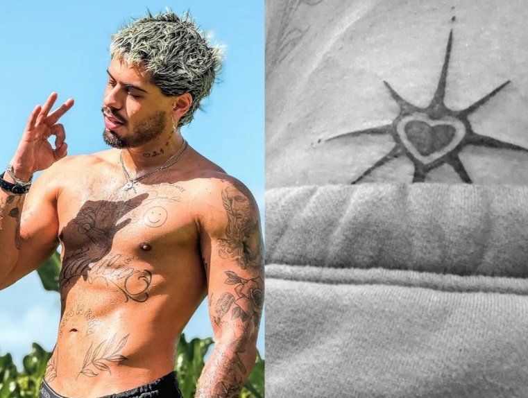 Zé Felipe exibe tatuagem ousada na virilha e surpreende seguidores
