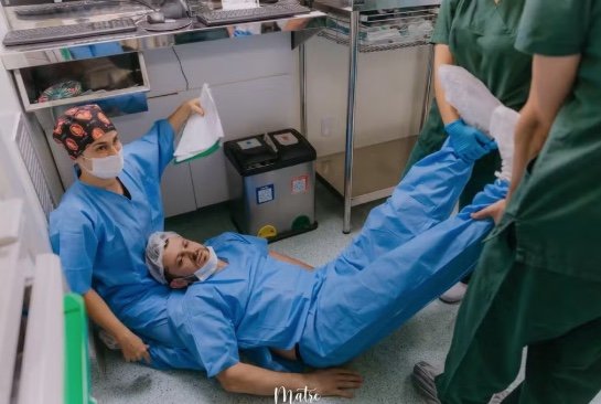 Pai desmaia ao ver nascimento da filha em SC e cena viraliza nas redes; vídeo