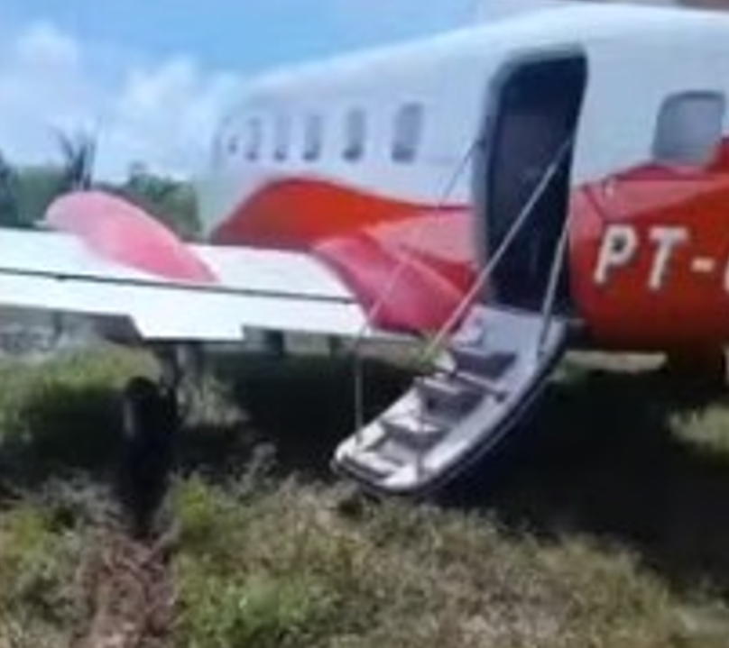 Piloto aborta decolagem para evitar atropelar animal e avião para em vegetação no Amazonas