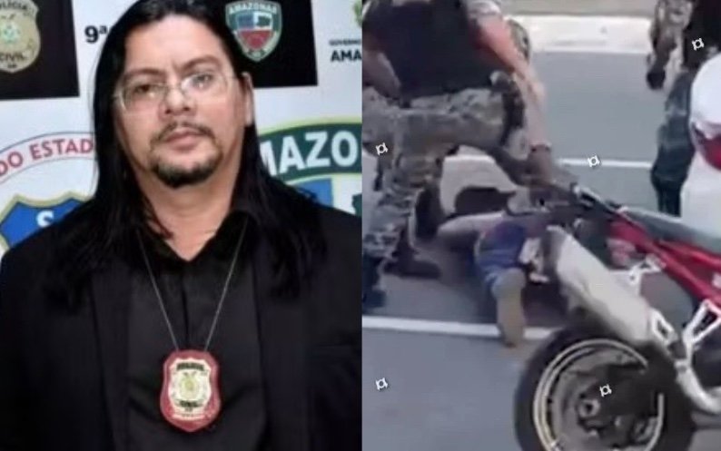 Vídeo mostra prisão de delegado suspeito de extoquir R$ 30 mil de empresário em Manaus