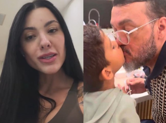Após vídeo de Belo dando selinho em enteado viralizar, Rayane Figliuzi se pronuncia