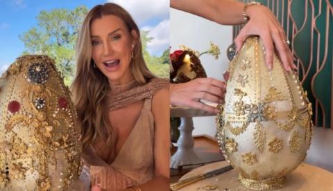 Compraria? Ana Paula Siebert, mulher de Roberto Justus, exibe ovo de Páscoa de R$ 20 mil