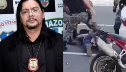 Vídeo mostra prisão de delegado suspeito de extorquir R$ 30 mil de empresário em Manaus