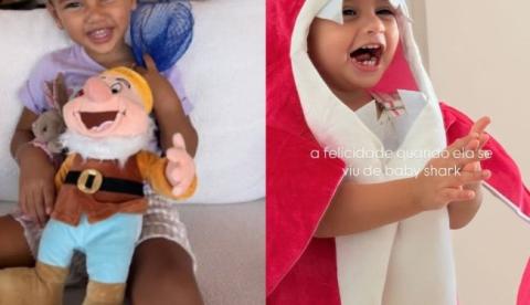 Rafaella Santos antecipa Páscoa e presenteia filhas de Neymar