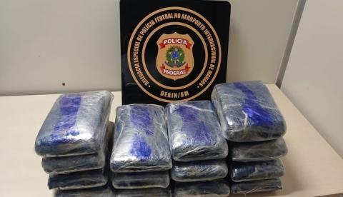 PF apreende 16 kg de maconha em bagagem no Aeroporto de Manaus