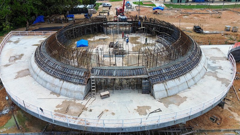 Estrutura da Oca Niemeyer avança no Parque Encontro das Águas Rosa Almeida
