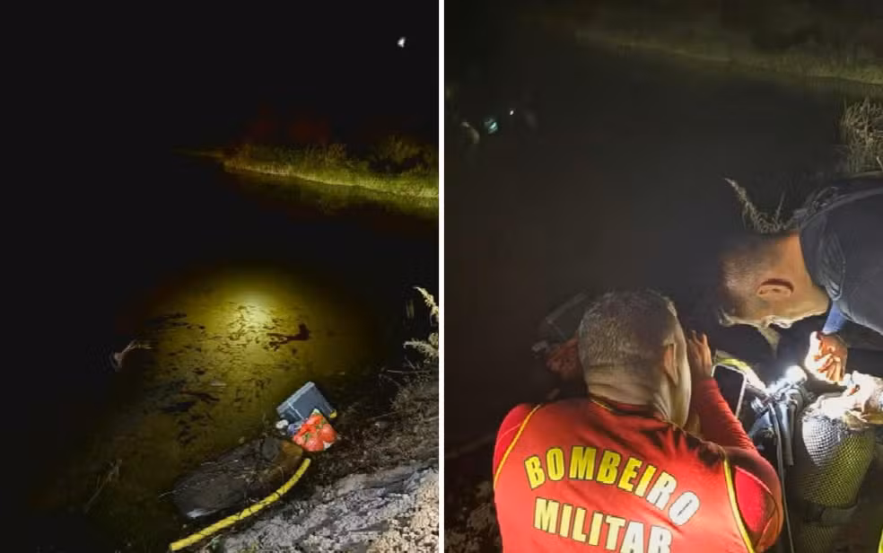 Quatro adultos e duas crianças morrem afogados após carro cair em lago em Goiás