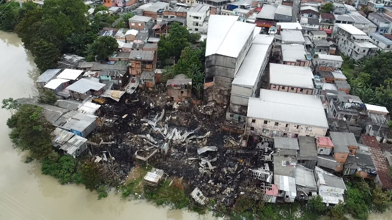 Imagens aéreas revelam a extensão do prejuízo no bairro São Jorge