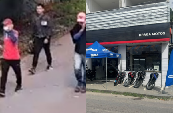 Câmeras registram tentativa de assalto na loja Braga Motos no Cidade de Deus; vídeo