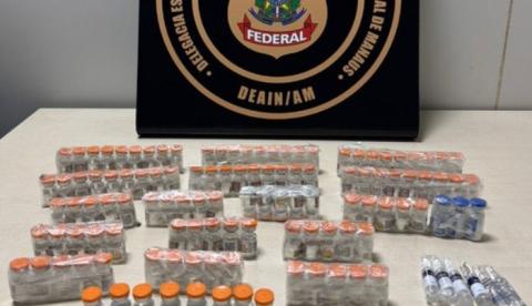 PF apreende medicamentos para emagrecimento no Aeroporto de Manaus; dois são presos