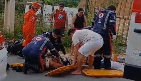 Criança sofre fratura exposta em acidente grave a caminho da escola no Santa Etelvina