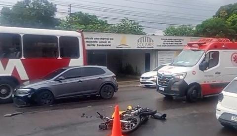 Cinco acidentes de trânsito são registrados em menos de quatro horas em Manaus