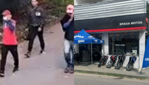 Câmeras registram tentativa de assalto na loja Braga Motos no Cidade de Deus; vídeo
