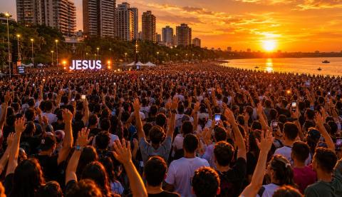 Evento cristão 'Amanhecer' planeja reunir mais de 10 mil pessoas na Praia da Ponta Negra