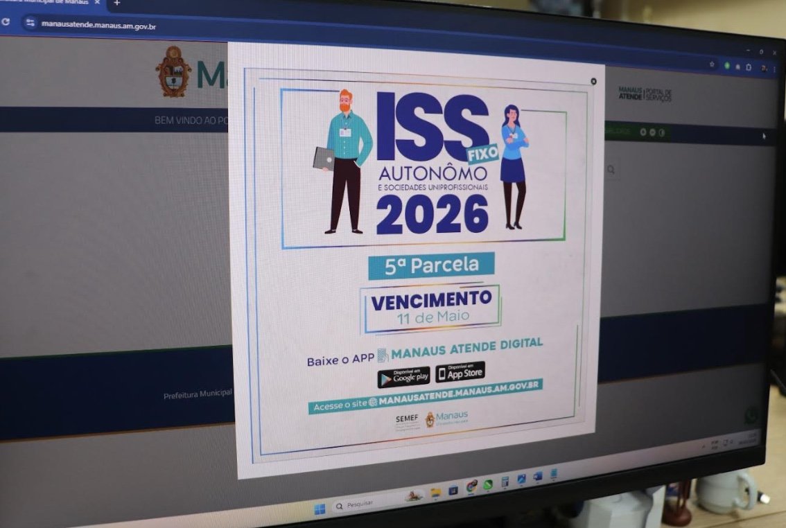 Manaus Atende: Contribuintes têm até segunda-feira para pagar ISS com 2% de desconto via app