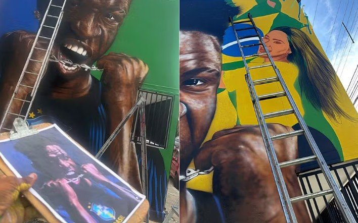 Virginia é apagada de mural da Copa em Minas Gerais após término com Vini Jr.