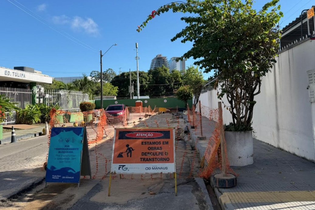 Canteiro abandonado: Ageman notifica Águas de Manaus por paralisações em obra de esgoto