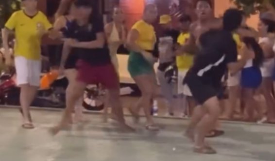 Vídeo flagra briga generalizada na quadra da Reino Unido em Manaus após jogo do Brasil