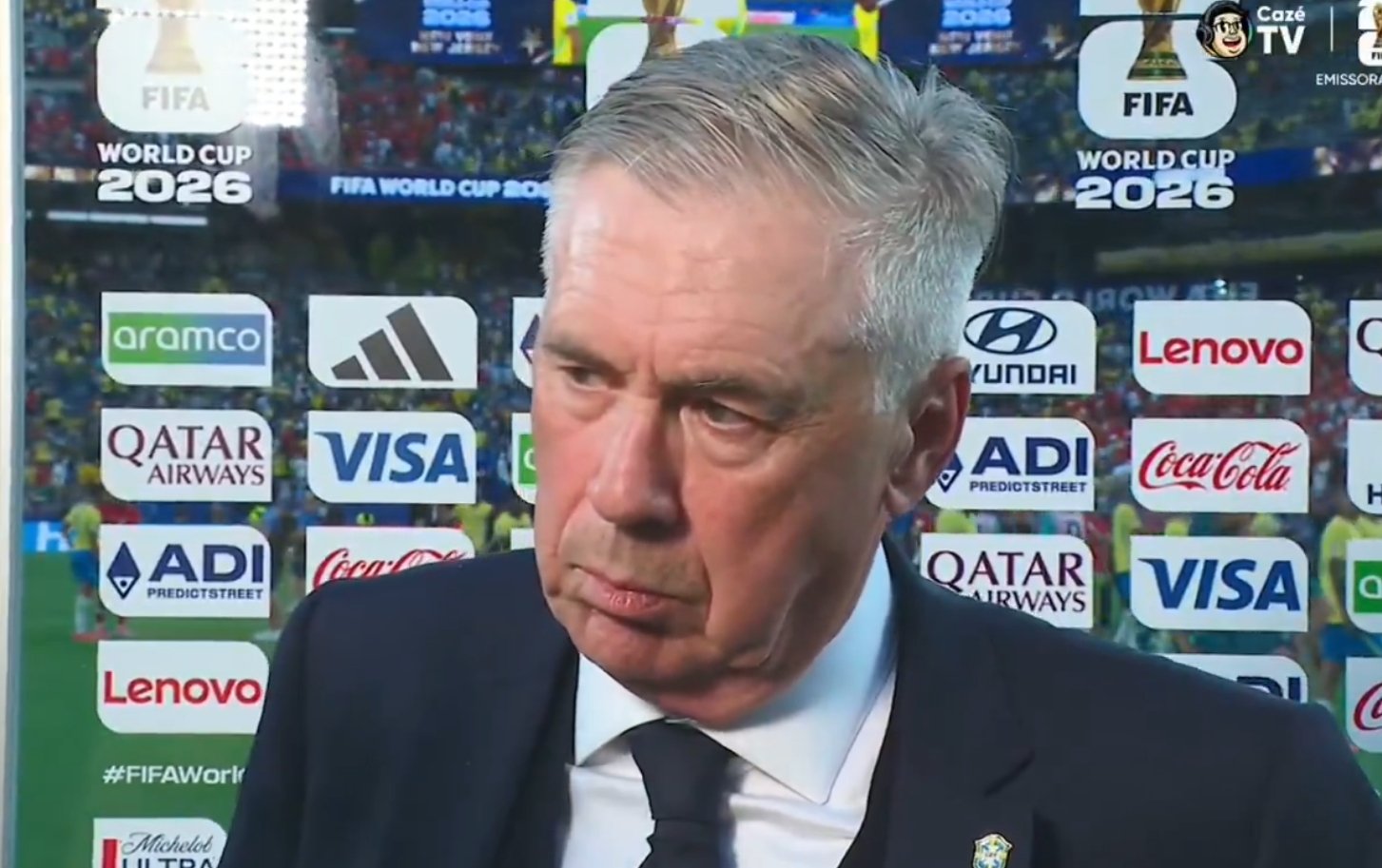 "Não começamos bem", diz Ancelotti após empate do Brasil com Marrocos na Copa