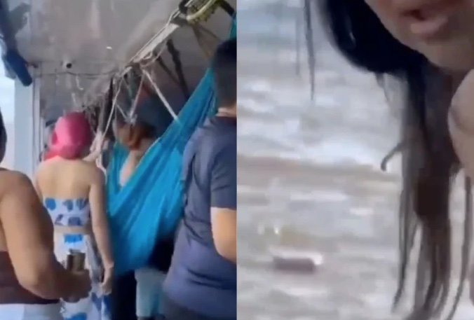 Furioso, homem joga malas da esposa no rio durante viagem a Parintins; vídeo