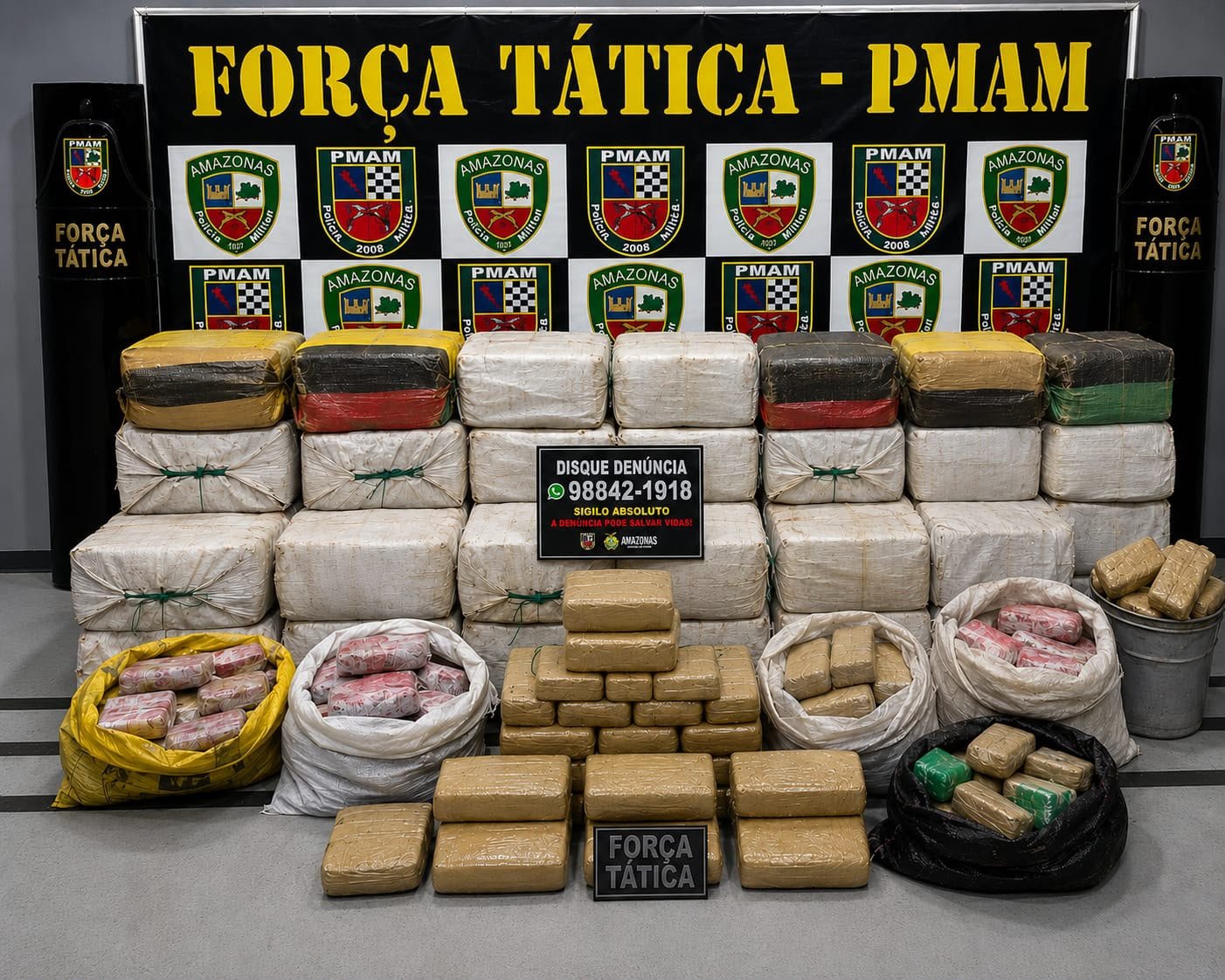 Bandidos atiram contra viatura da PM e perdem depósito com 1,5 tonelada de drogas no São Francisco