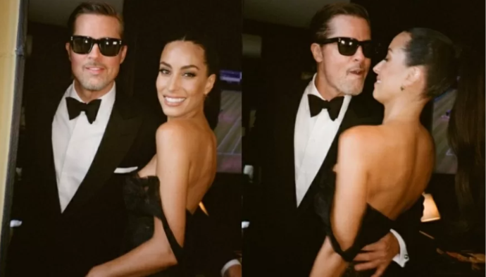 Brad Pitt surge em foto rara ao lado da namorada 29 anos mais nova