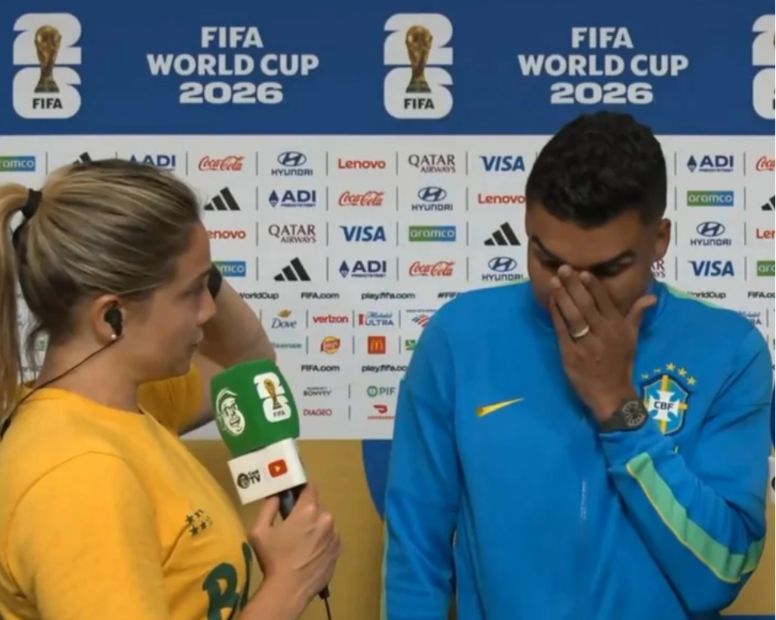 Fernanda Gentil faz Casemiro chorar ao vivo após eliminação da Copa