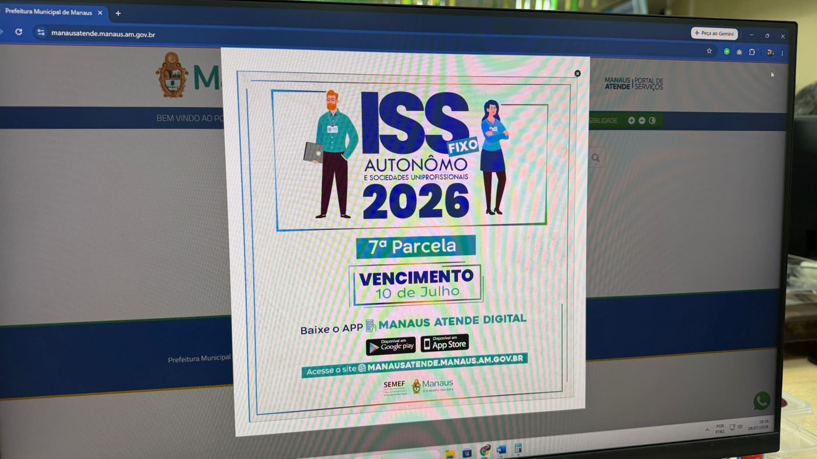ISS Fixo: Sétima parcela vence nesta sexta-feira em Manaus