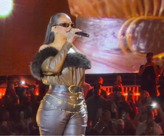 Rihanna volta aos palcos em show de Jay-Z e brinca: "meio enferrujada"
