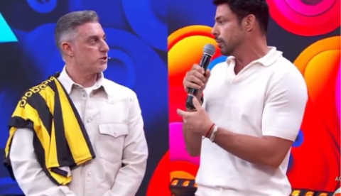 Luciano Huck interrompe Cauã Reymond e público especula suposto motivo