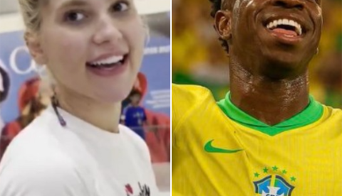 Virgínia palpita sobre o placar de Brasil x Noruega e aposta em gol de Vini Jr.