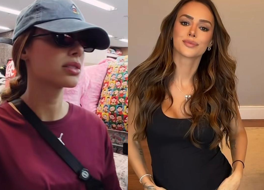 Disfarçada, Bruna Biancardi faz compras na 25 de Março