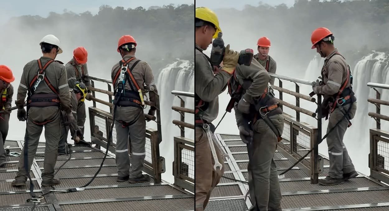 Passarela da Garganta do Diabo começa a ser desmontada no lado argentino das Cataratas