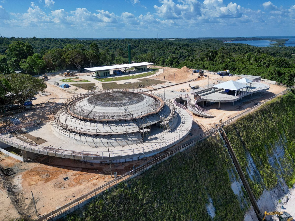 Oca de Niemeyer no parque Encontro das Águas passa de 7 para 21 metros; obra está em 70%